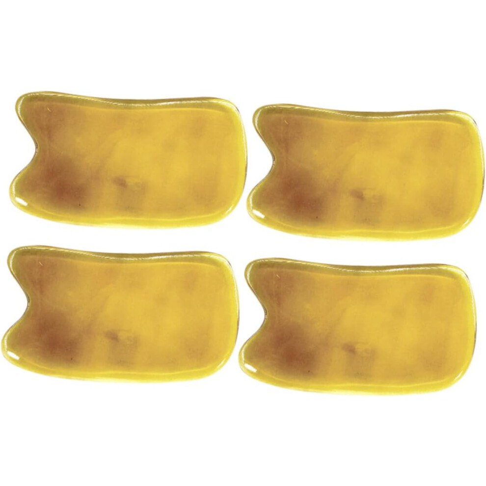 Hkhbjs 4Pcs Ox Horn Massage Tool Square Plate Scraping Therapy Plate