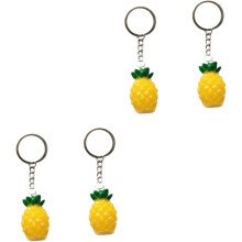 4er-Set Ananas-Schlüsselanhänger, gelbe Ananas-Imitat-Schlüsselanhänger als Dekoration für Tasche und Auto