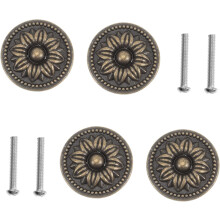 4 Stück bronzene Griffe für Kommoden, runde Knöpfe für Schranktüren, Vintage-Knöpfe
