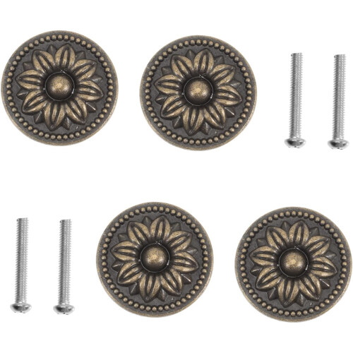 4pcs Bronze Handle for Dresser Round Knobs for Cabinet Doors Vintage Knobs
