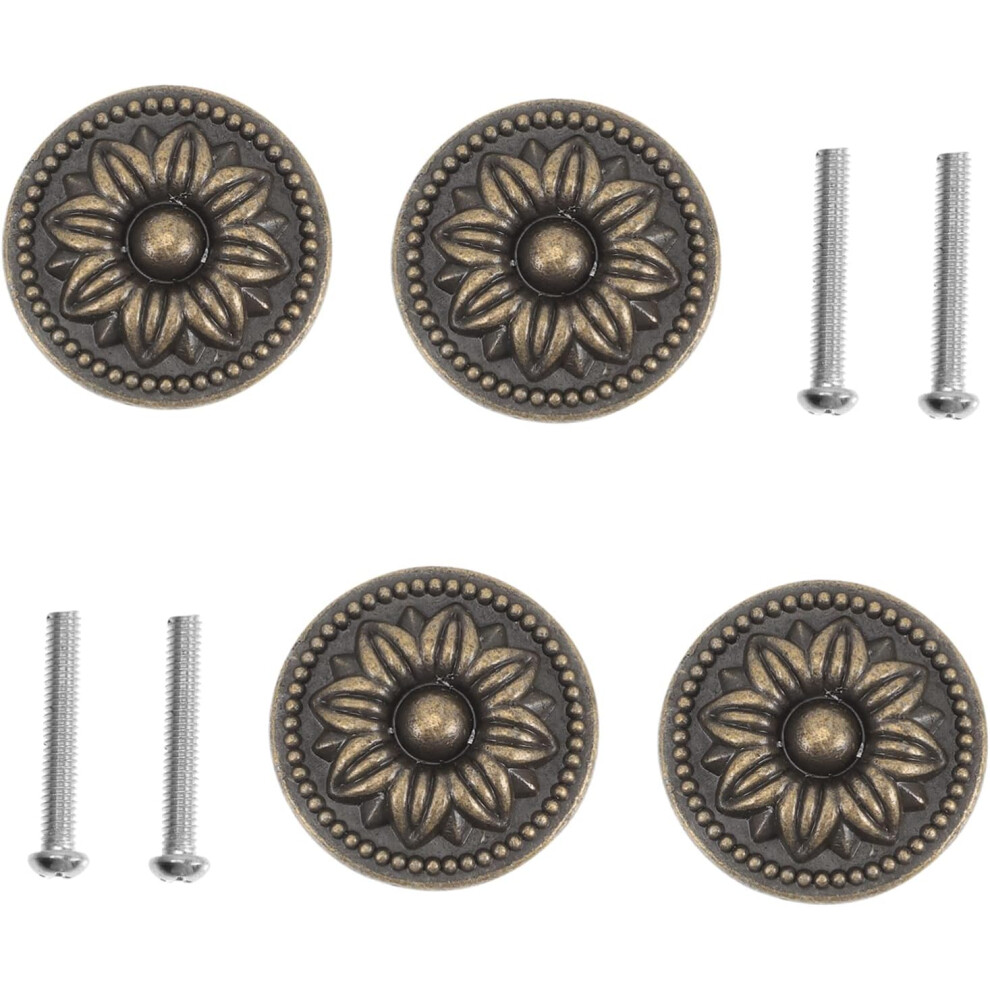 4Pcs Bronze Handle For Dresser Round Knobs For Cabinet Doors Vintage Knobs 5455468330216