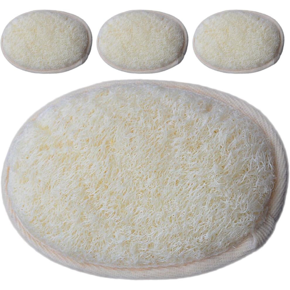 Hkhbjs 4Pcs Natural Loofah Bath Sponge For Shower Cleansing Exfoliating Loofah Sponge For Travel Spa Home Use