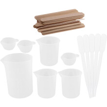 Silikon-Messbecher-Set für die Schmuckherstellung mit Harz, 5-teiliges Set mit Rührbechern und Rührstäbchen zum Mischen von Epoxidharz