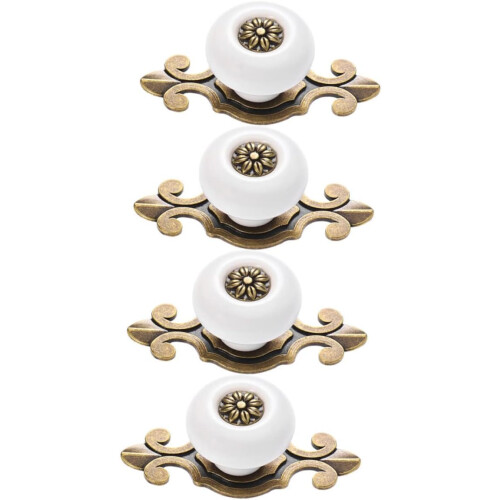 4pcs Retro Handle Practical Drawer Cabinet Pull Handle Vintage Door Knob for Kitchen Cabinet