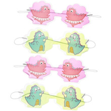 4er-Pack Dinosaurier-Augenmasken, Cartoon-Kühlpads, tragbare Kühlpacks für Jungen und Mädchen