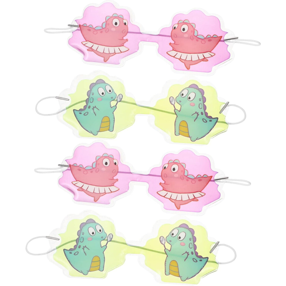 Hkhbjs 4Pcs Dinosaur Eye Mask Cartoon Cooling Eye Pads Portable Boys And Girls Ice Packs