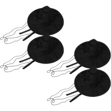 4er-Set traditionelle koreanische Gat-Hüte, Dynastie-Kostümmützen für Halloween, koreanische Mottopartys, Haaraccessoires, Schwarz
