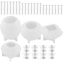 DIY-Silikon-Schubladengriffformen, Befestigungsschrauben für die Herstellung von Harzgriffen, 4-teiliges Polyeder-Formen-Set