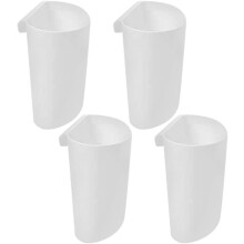 4-teiliges Hänge-Becherhalter-Wagen-Aufbewahrungskorb-Set, robuster Kunststoff, flacher Boden, weißer Organizer