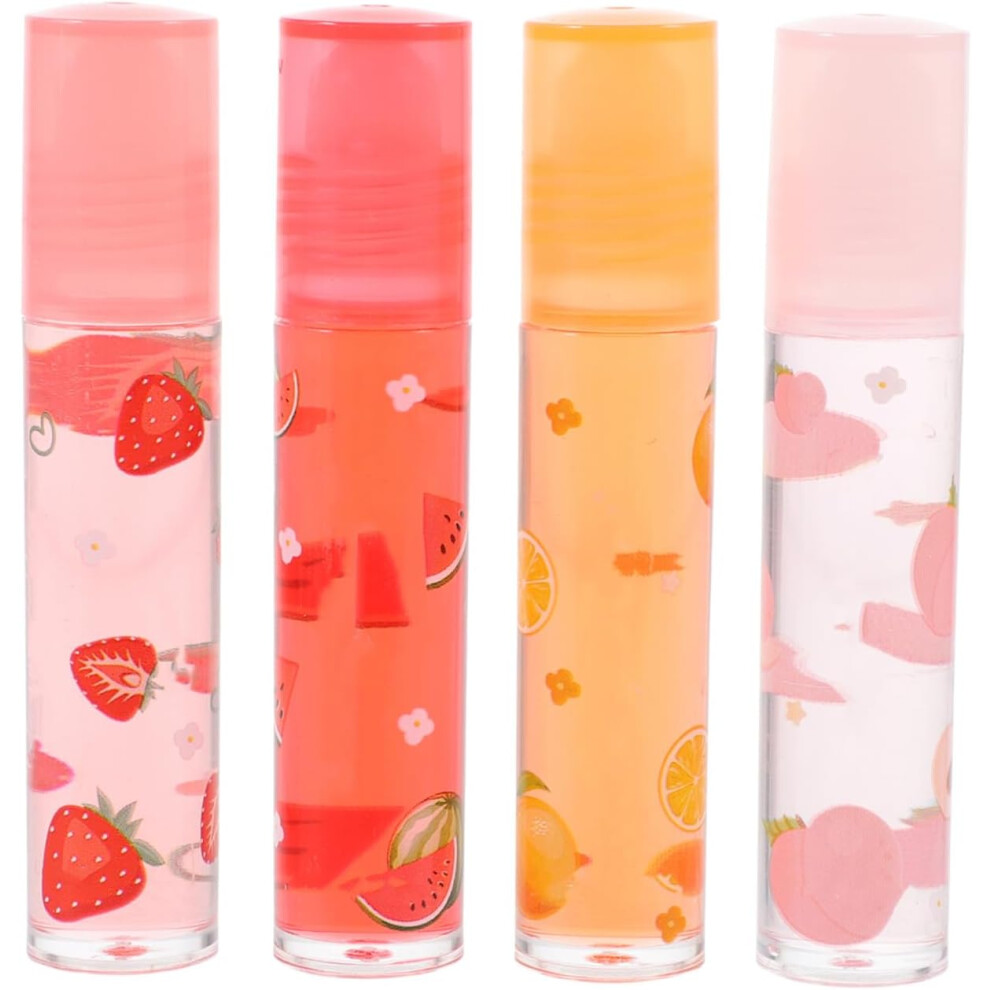 Photos - Lipstick & Lip Gloss HKHBJS Fruit-flavored Moisturizing Lip Gloss Set 4pcs Colorless Lip Pomade Hydrating Protectors for Daily Use 