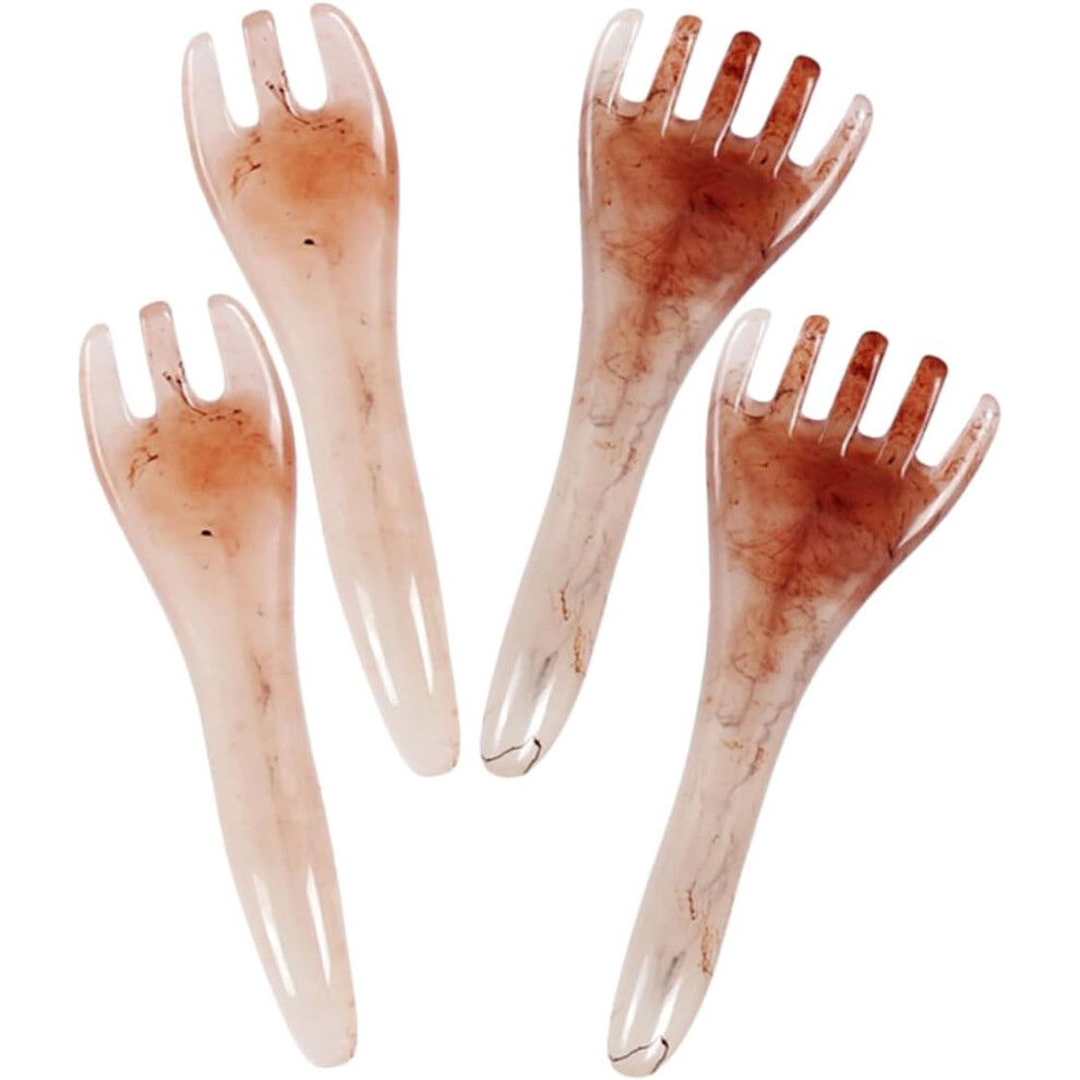 Hkhbjs 4Pcs Manual Scalp Massager Head Massage Comb Tools Guasha Scraping Board