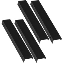 Schrankgriffe, verdeckte Griffe, schwarz, 4er-Set, modernes Metall, verlängerte Ausführung, schlankes minimalistisches Design