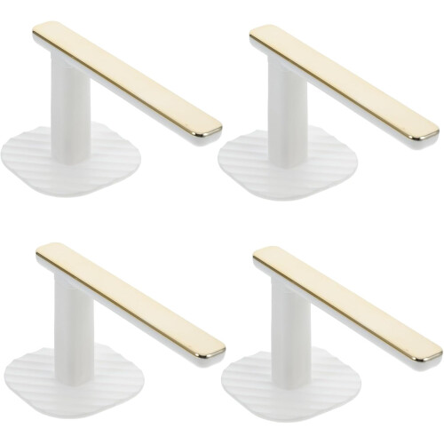 4pcs Nail-Free Hook Curtain Tieback Kitchen Hooks White Abs Material