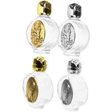 Lot de 4 bouteilles d'eau bénite en verre, rechargeables et vides, pour décorations de baptême catholiques