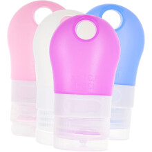 4er-Pack Reise-Toilettenartikelflaschen aus Silikon-PP-Material, Dosierflaschen für Shampoo, Spülung und Lotion