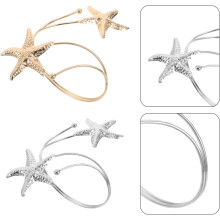 2er-Set verstellbare Armreifen aus Metall im Strand-Stil, tropischer Ozean-Schmuck für Damen, perfekt für Sommerurlaub und Partys