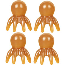 4er-Pack handliche Oktopus-Kopfmassagegeräte zur Entspannung von Kopfhaut und Körper – leichtes, reisefreundliches Gerät