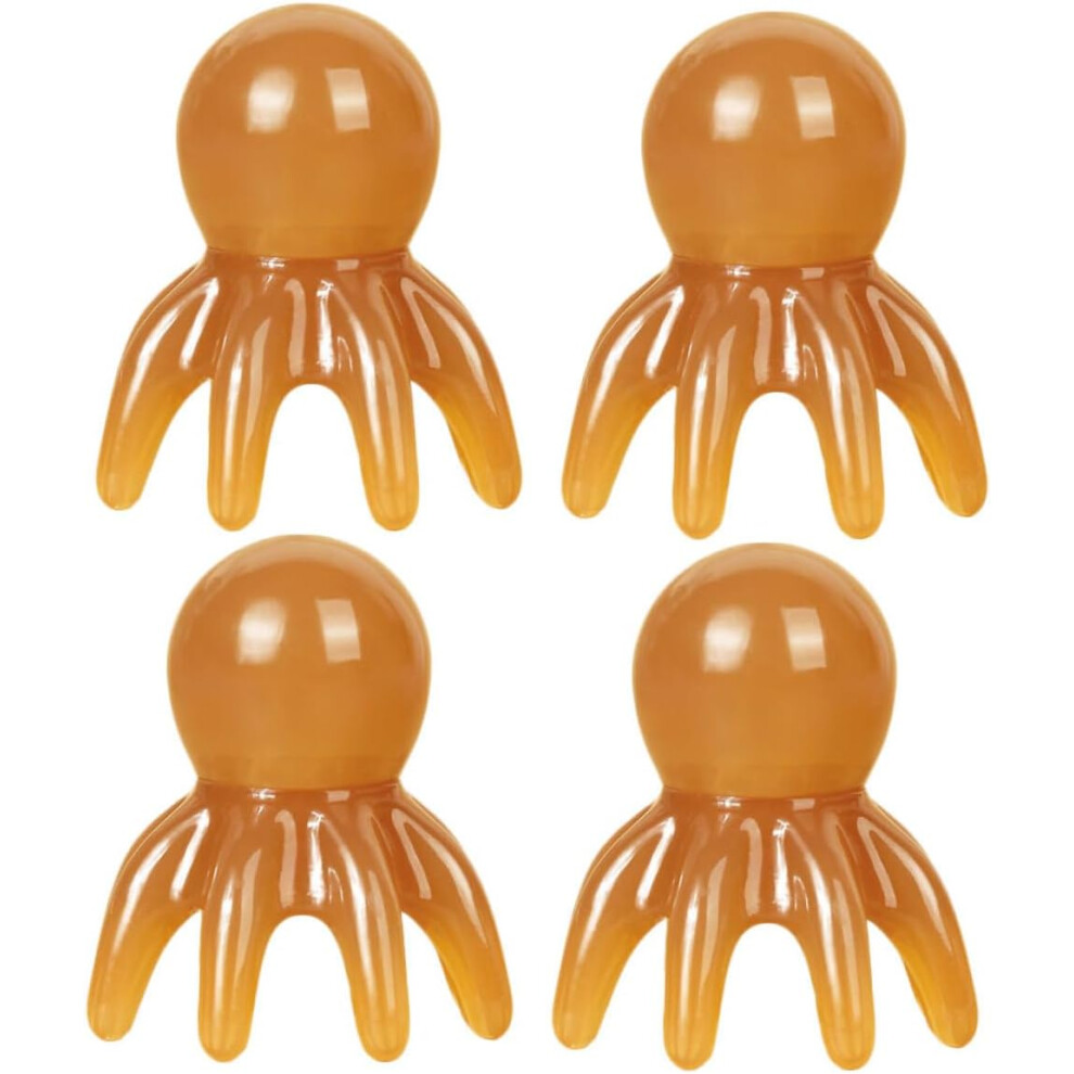 Hkhbjs 4Pcs Handheld Octopus Head Massager For Scalp Body Relaxation Lightweight Travel Friendly Tool