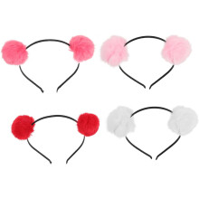 4pcs Unique Fuzzy Ball Cat Ear Hairband for Girls Boy Hair Accessories Party