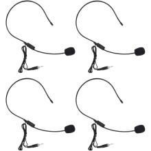 4 micrófonos con gancho para la oreja, auriculares con micrófono, amplificador de voz, prácticos, unidireccionales, de plástico.