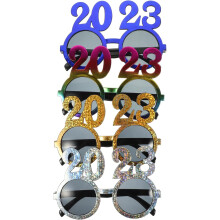 Lot de 4 paires de lunettes amusantes pour adultes, accessoires de fête décoratifs, lunettes de l'année
