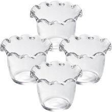 4er-Set Salatschüsseln aus Glas in Blumenform, große, leichte Schüsseln mit großer Öffnung für den Gebrauch zu Hause