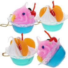 4-teiliges Eiscreme-Schlüsselanhänger-Set, Kawaii-Taschenanhänger für Damen und Teenager, Rucksackanhänger, Handtaschenanhänger, Partygeschenke