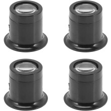 Ensemble de 4 loupes de bijoutier en résine grossissantes 10x pour la réparation de montres et la fabrication de bijoux
