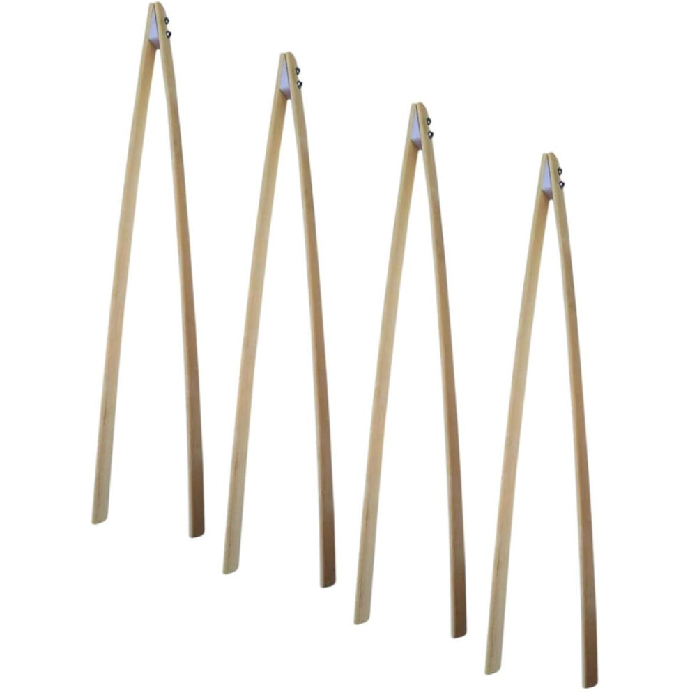 Hkhbjs Beige 4Pcs Bamboo Litter Picker Trash Grabber 45Cm Long Garbage Clamp With Screw Design Multi-Function Pickup Tool
