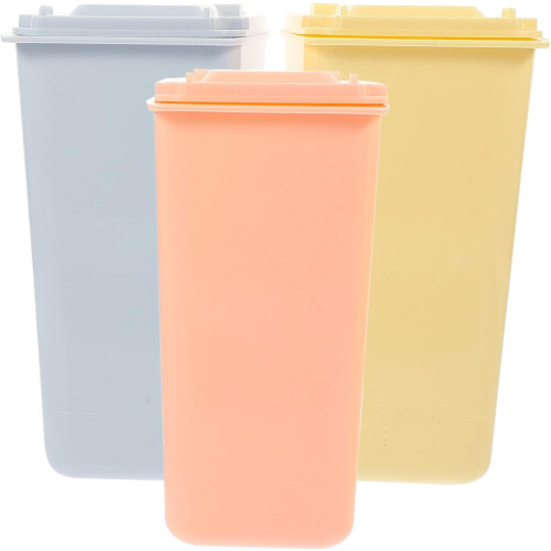 4pcs Trash Can Covered Garbage Can Decorative Tiny Waste Bucket Pen Holder