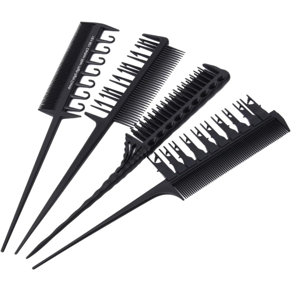 Hkhbjs Unisex Black 4Pcs Hair Coloring Comb Set Professional Tint Tool For Highlights Dyeing Includes Hair Dye Combs For Styling