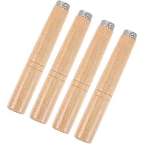 Set van 4 houten potgrepen met ijzeren kern