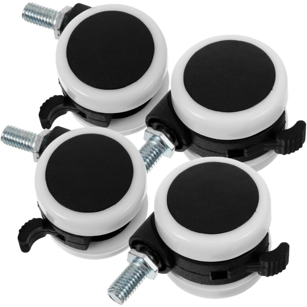 4Pcs 1.5 Inch Heavy Duty Silent Swivel Caster Wheels With Brake, Threaded 8X15mm Furniture Casters 5455468167836