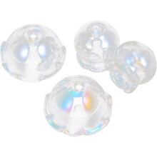 4pcs Glass Beads with Holes for Jewelry Making, DIY Wind Chime Accessories, Flower and Jellyfish Charm Beads Set