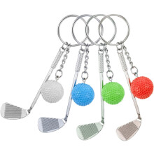 4er-Set Golfball-Schlüsselanhänger mit kreativem Anhängerdesign, leichte Schlüsselringe