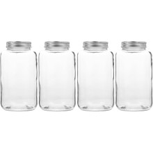 Lot de 4 bouteilles en verre de 500 ml pour thé au lait, réutilisables et écologiques.