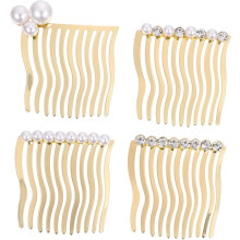 4er-Pack Perlenhaarkämme, kreative Seitenkämme für die Kopfhaut, seitliches Styling, für den täglichen Gebrauch