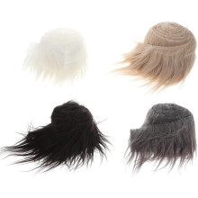 Lot de 4 bandes prédécoupées en fausse fourrure douce au toucher, idéales pour la barbe et les cheveux de gnome.
