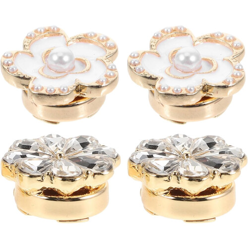 4 gemelli eleganti con strass per camicia, ideali per smoking o smoking.