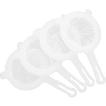 4er-Pack wiederverwendbare Saftfilter aus Nylon-Kunststoff mit präziser Webtechnik, weiß