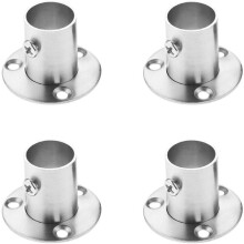 Soporte de brida para barra de armario, 4 piezas, acero inoxidable