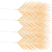 4 künstliche Orangenblatt-Dekorationen, geruchlos und wiederverwendbar, aus Eisen und Kunststoff.