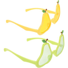 Lot de 4 lunettes de soleil en forme de poire, inspirées des fruits tropicaux.