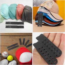Plastikowa klamra do czapki Snapback Przedłużka do czapki Ciemny kolor 14 otworów Konstrukcja dwurzędowa Łatwa w montażu Wymienna akcesorium