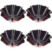 4-teiliges Kuchenform-Set aus Kohlenstoffstahl in Blumenform, leicht zu entformen, leicht zu reinigen, wiederverwendbar