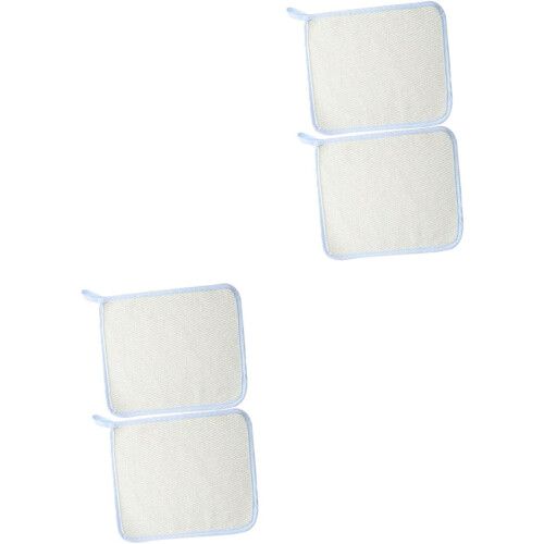 4pcs Exfoliating Bath Cloth Square Bath Towel Quick Dry Scrub Face Cloth Short Loop Design