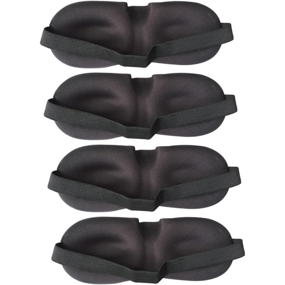 Hkhbjs Black 4Pcs Sleep Mask Solid Out Eye Mask Soft Sleeping Blindfold For Home Travel And Nighttime Rest