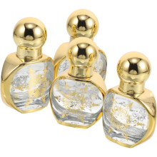 4pcs Roller Essential Oil Bottle Mini Glass Empty Perfume Travel Bottle Refillable Travel Perfume for Essential Oils
