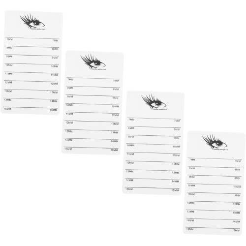 4pcs Acrylic Eyelash Extensions Tray with Stable Stand Handheld Lash Holder False Lash Pallet Display Board