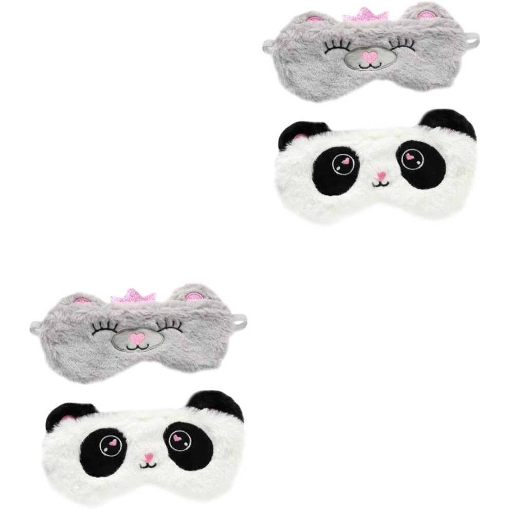 Hkhbjs 4Pcs Sleep Eye Masks Cartoon Eye-Shade Blindfold Panda Bear Eye Patches For Sleeping Comfort At Home Travel